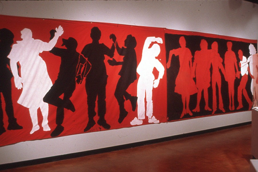 Painted panels from the Durban City Hall red ribbon project