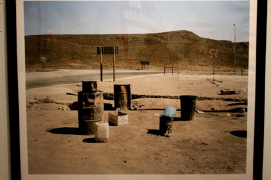 David Goldblatt’s photograph *The N1 at Lategan’s Truck Inn, Laingsburg, Western Cape, in the time of AIDS* displayed in the exhibition
