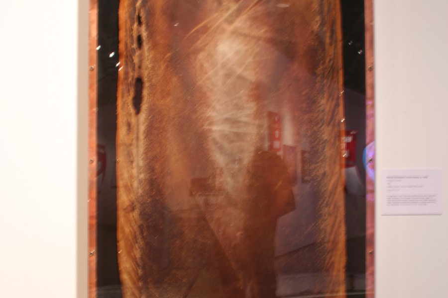 Daniel Goldstein’s *Icarian II, Incline*, incorporating leather from workout benches at a gay gym in San Francisco