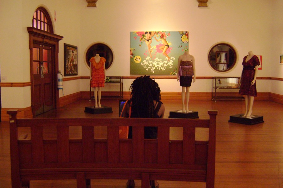Visitor in Not Alone Exhibit