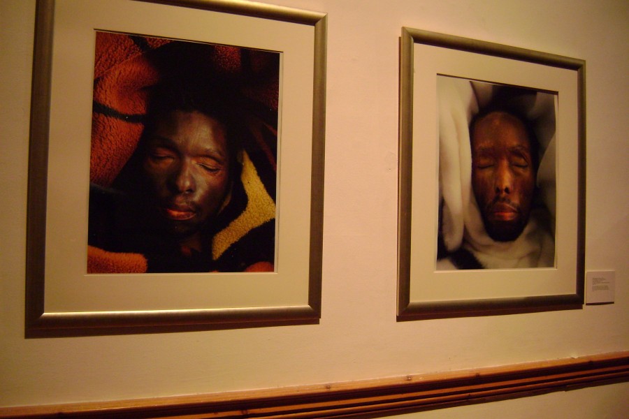 Pieter Hugo’s photographs of Monwabisi Mtana and Nyameka J. Matiayna in their caskets from *The Bereaved* series