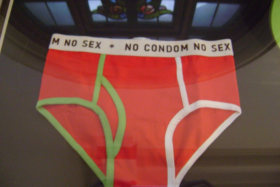 Thukral & Tagra’s *Safer Sex Underwear* displayed in the gallery