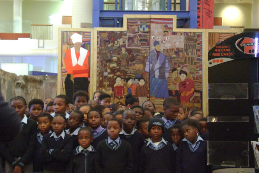Kids Visiting the Not Lone Exhibit