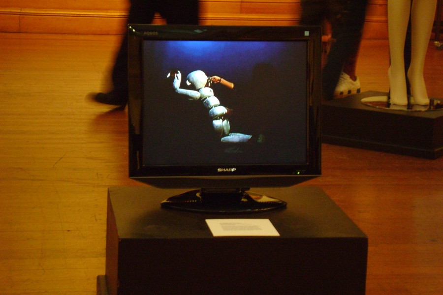 Anurupa Roy’s *Virus ka Tamasha (Virus Carnaval)* playing on a digital display