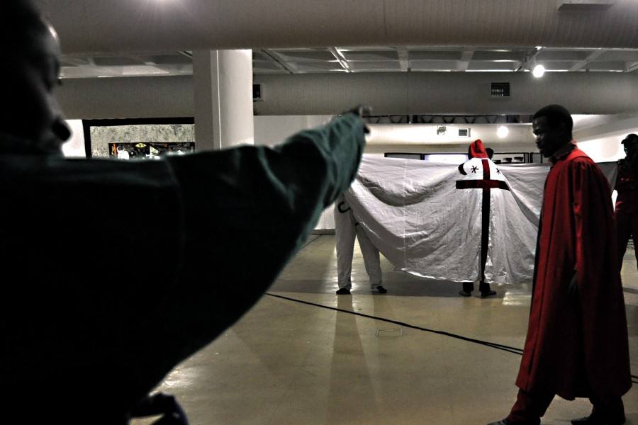 Drama for Life – Themba Interactive performing during the exhibition opening