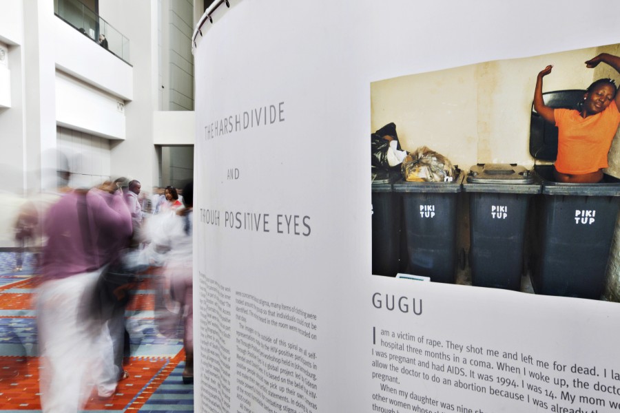 Gugu’s self-portrait and first-person text on the installation’s outer panel