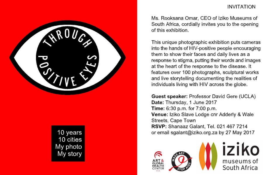 Digital invitation to the opening of *Through Positive Eyes, Cape Town*