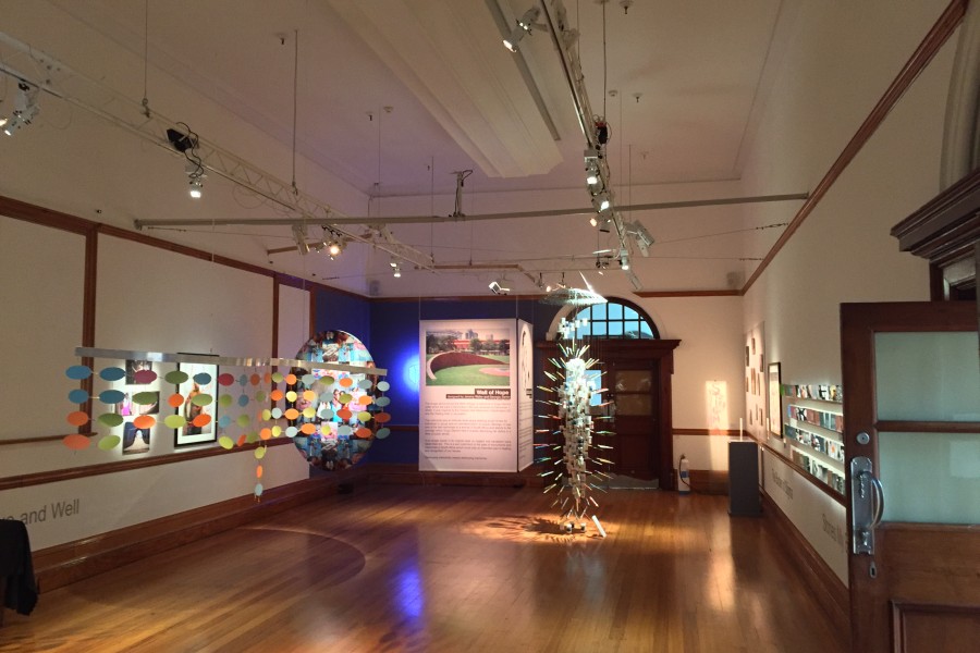 Gallery view with multiple works on display