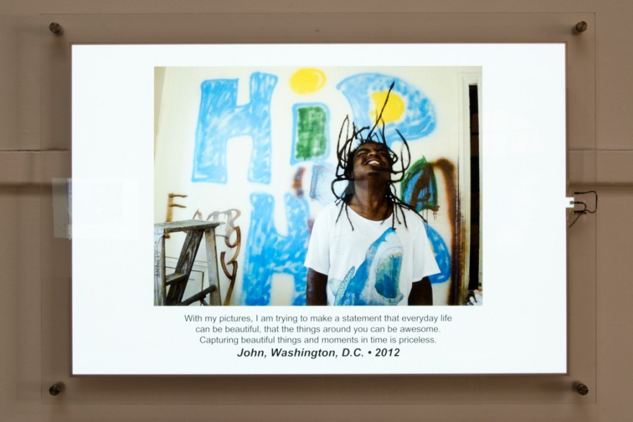 Photograph and autobiographical text introducing Through Positive Eyes Washington, D.C., artivist John