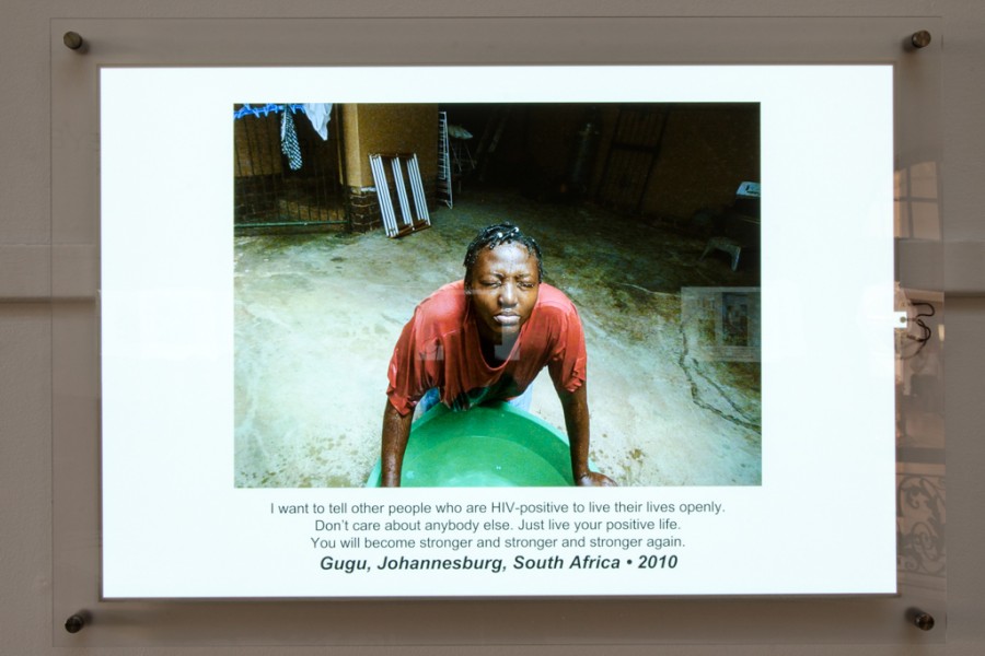Photograph and autobiographical text introducing Through Positive Eyes Johannesburg artivist Gugu