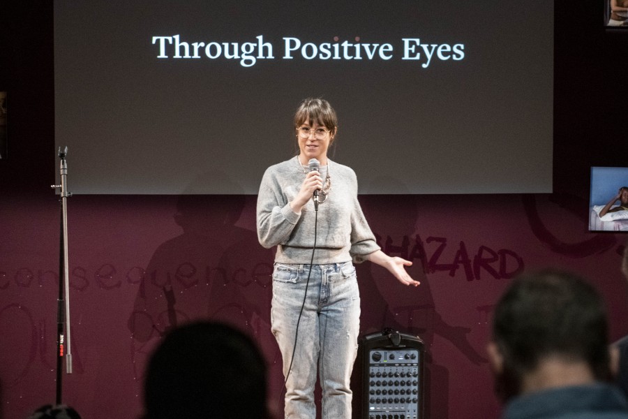 Kelly Storytelling in the Banishing Stigma Room 1