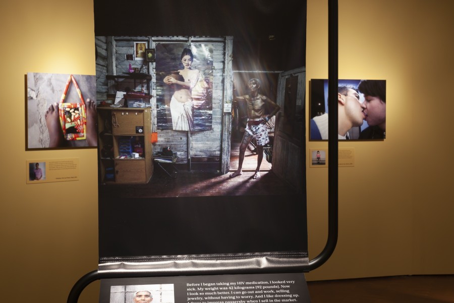 Photograph by Aoi, portrait by Gideon Mendel, and accompanying story text