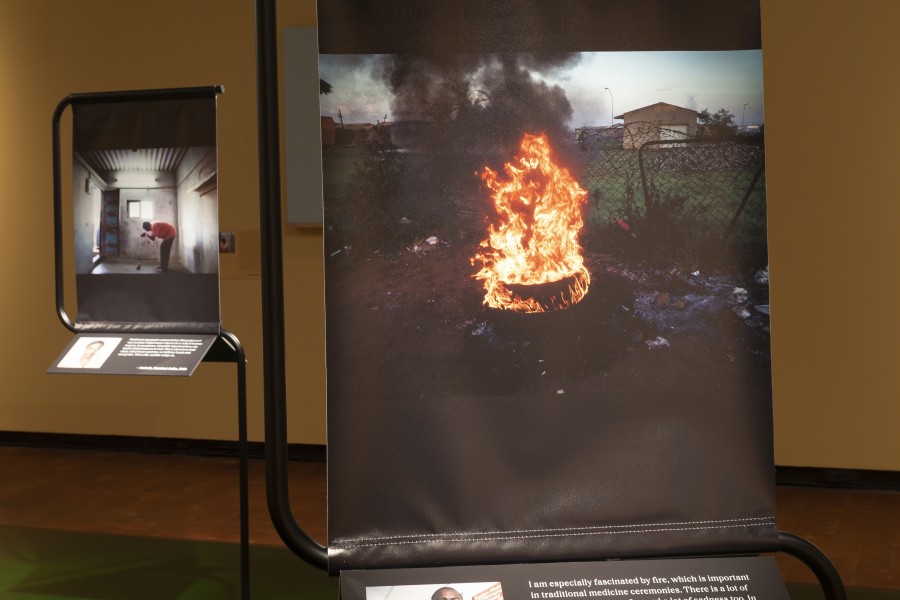 Photograph by Mlungisi, portrait by Gideon Mendel, and accompanying story text