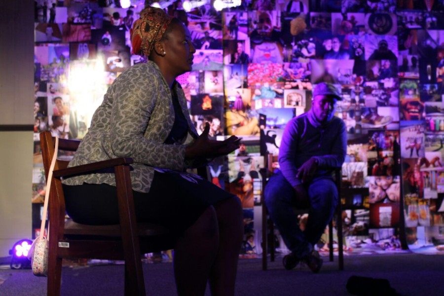 A person speaking in the Banishing Stigma Room