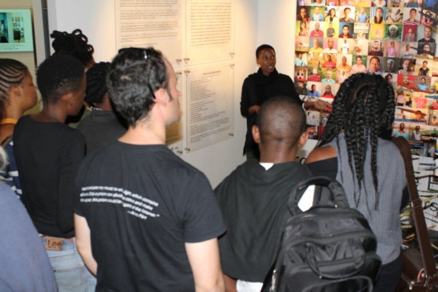 Visitors at the Through Positive Eyes Johannesburg Exhibit