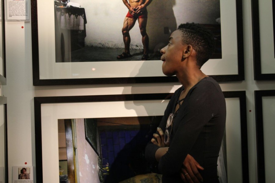 Visitor at Through Positive Eyes Johannesburg Exhibit